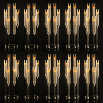 26.8" Clear 6-Arm LED Candelabras – 10 Piece Set
