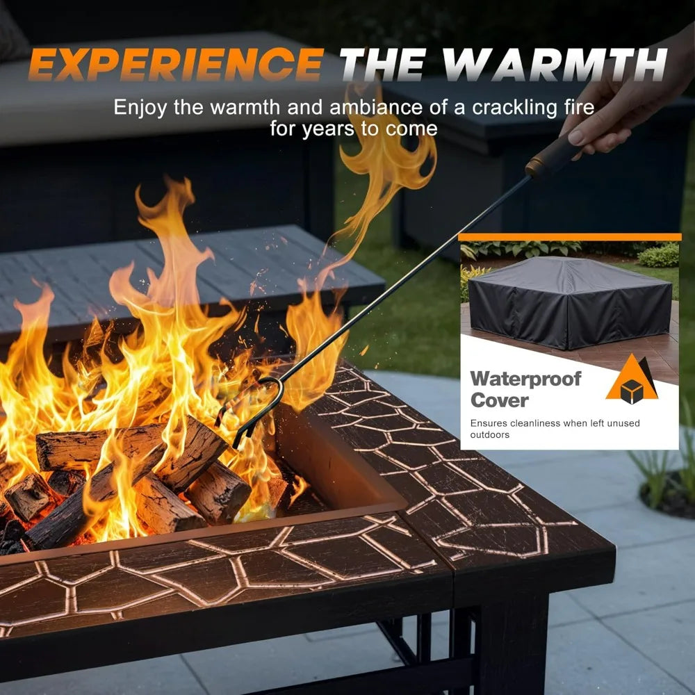 32" Square Wood-Burning Fire Pit