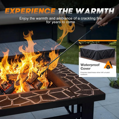 32" Square Wood-Burning Fire Pit