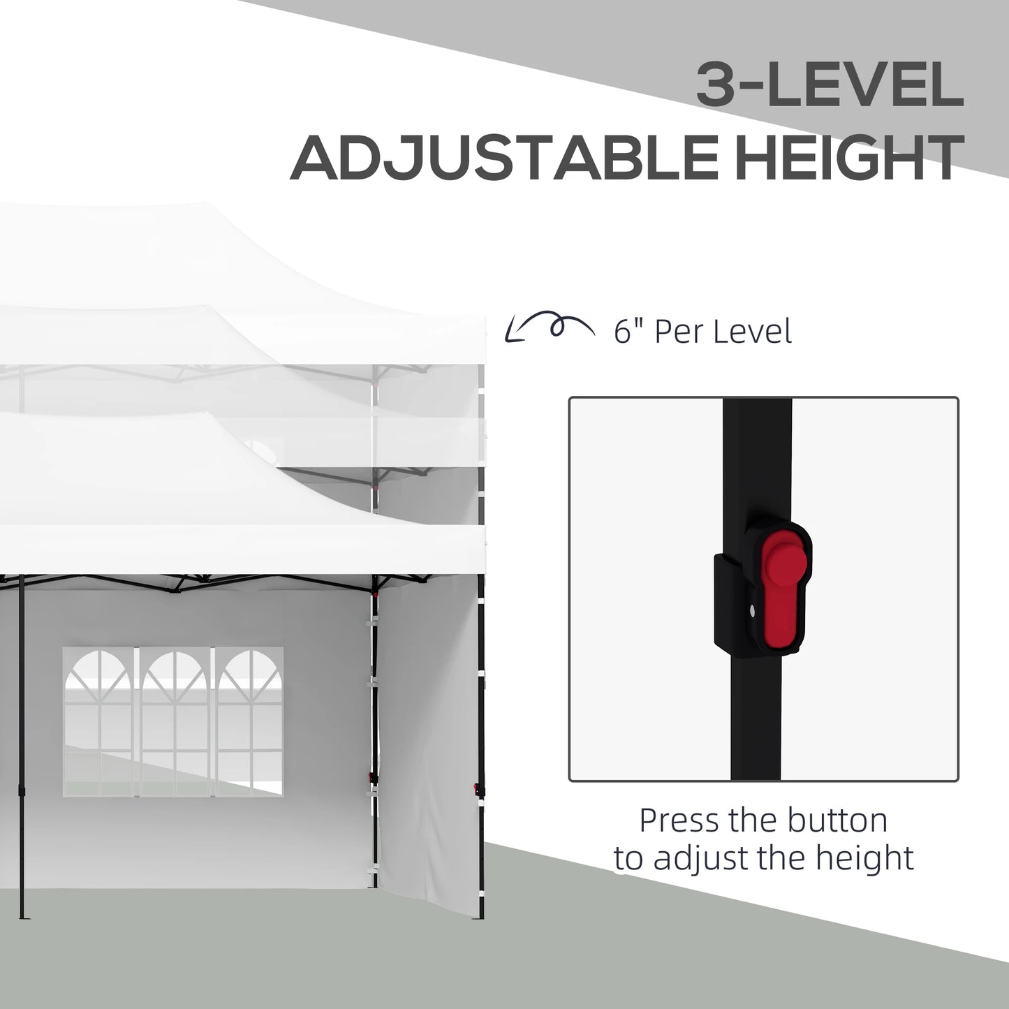 9.5 × 28FT Extra-Large Pop-Up Canopy Tent with Sidewalls, Windows & Adjustable Height