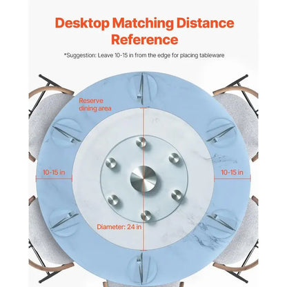 24in Glass Lazy Susan Turntable – 360° Rotating Dining Table Server