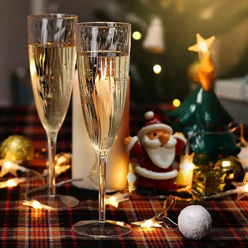 Vintage Clear Unbreakable Champagne & Wine Goblet – 6 oz (180mL) BPA-Free Plastic Glass
