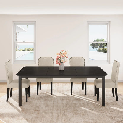 Industrial Dining Table for 4–10 – Wood Grain Top & Meta - 3 sizes available: 63", 70.8", or 78.7"