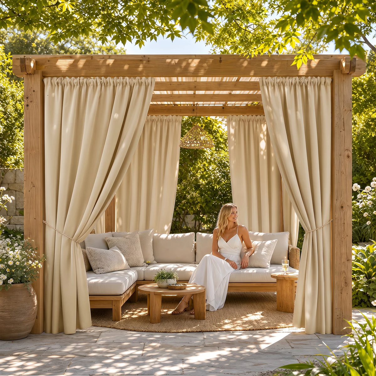 4-Pack Outdoor Patio Curtains – 54" × 84"