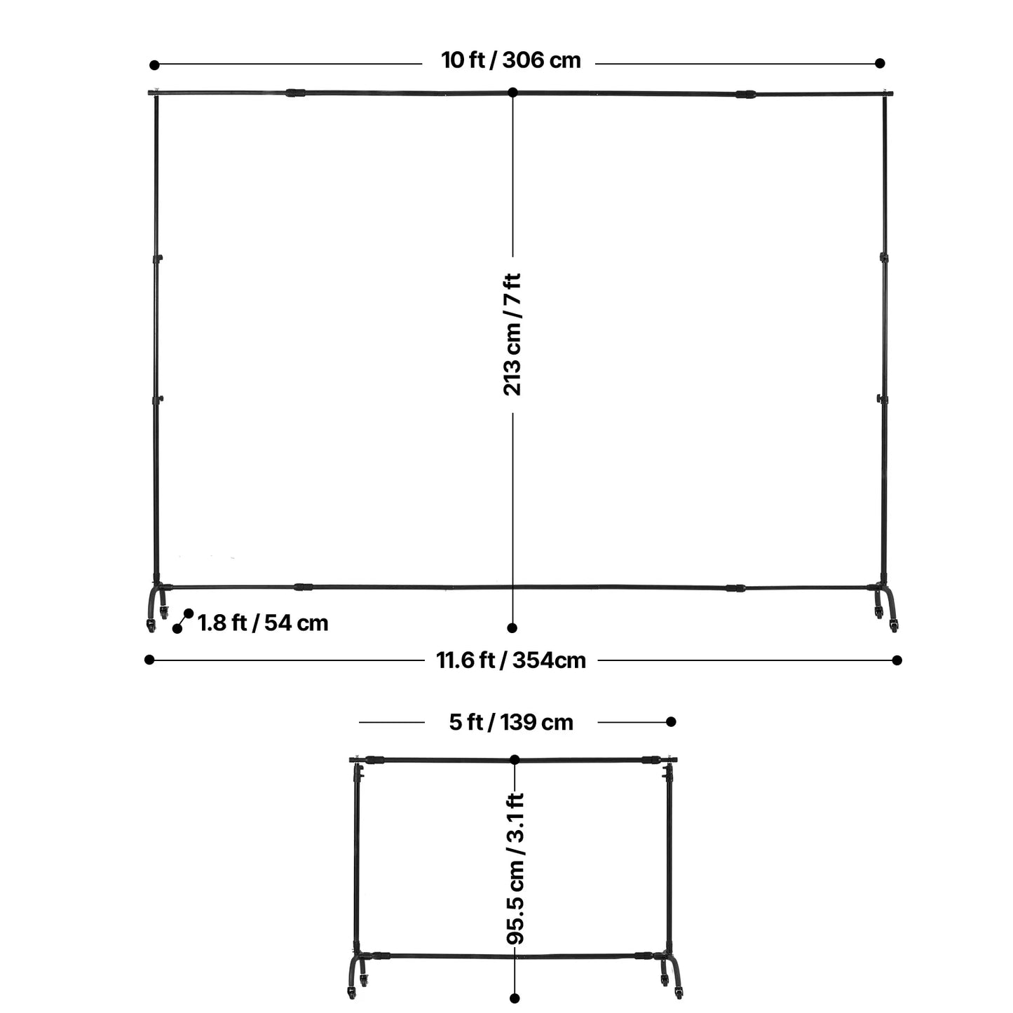 Adjustable 10 ft Backdrop & Projector Screen Stand – Heavy-Duty Event, Party & Photo Frame