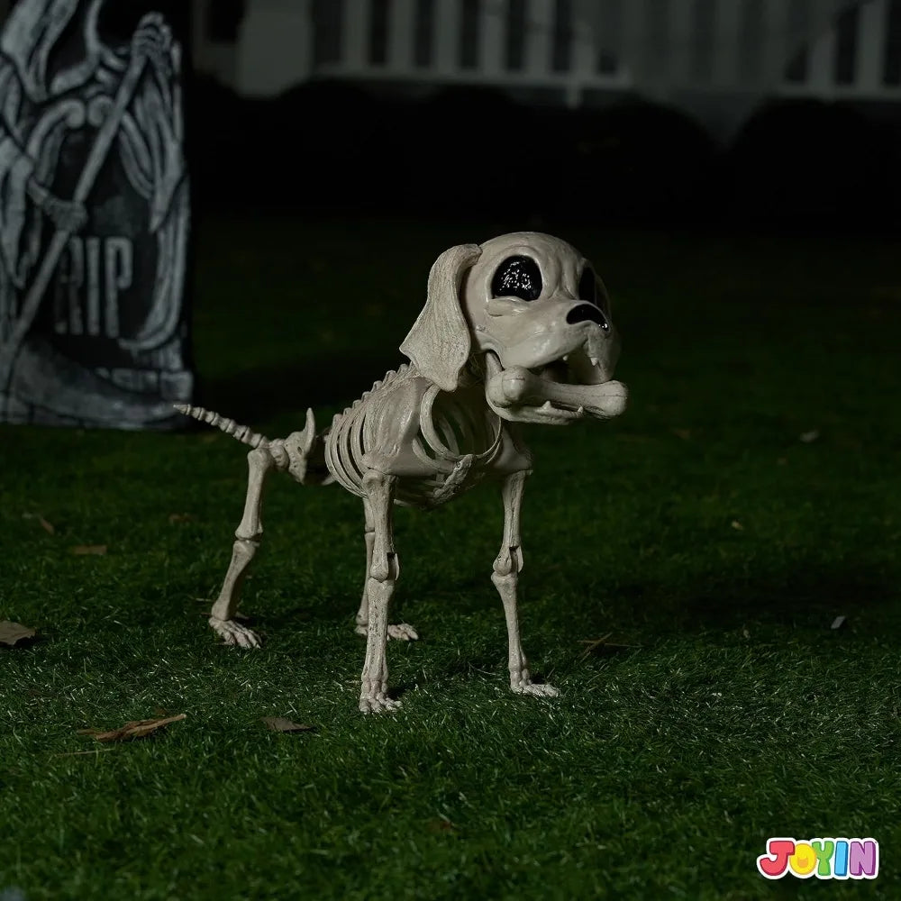 Posable Halloween Dog Skeleton – 12.6" Realistic Skeleton Puppy Decoration