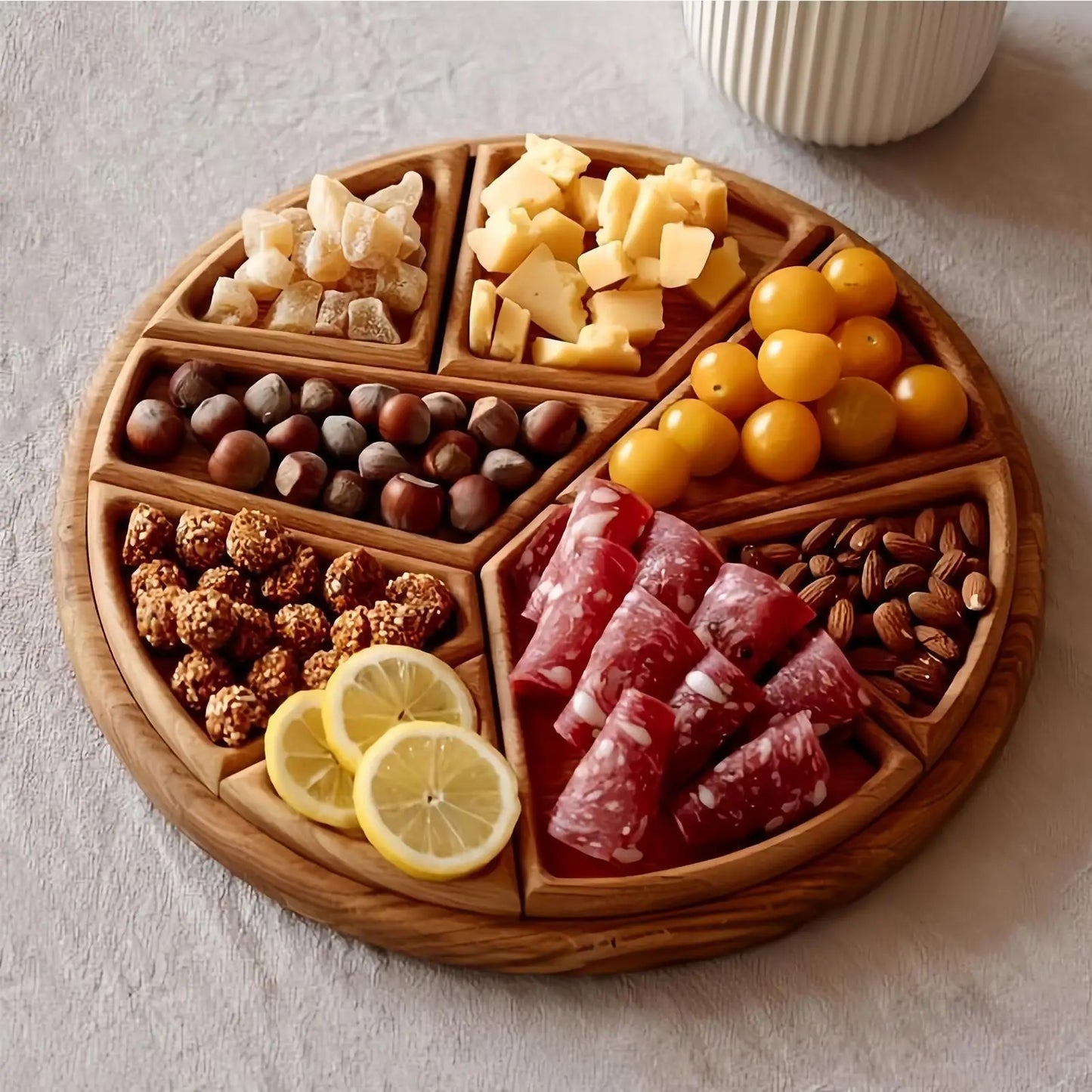 8-Petal Wooden Charcuterie & Serving Board – Detachable Puzzle Design