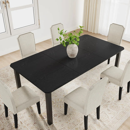 Industrial Dining Table for 4–10 – Wood Grain Top & Meta - 3 sizes available: 63", 70.8", or 78.7"