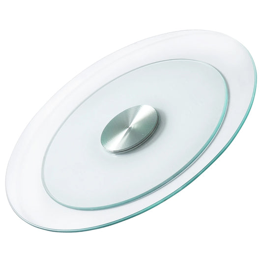 20in Glass Lazy Susan Turntable – 360° Rotating Dining Table Server