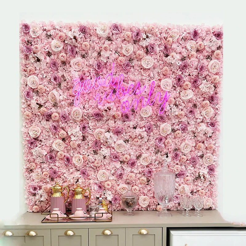 40x60cm Artificial Silk Rose Flower Wall Panel