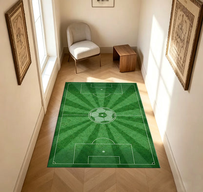 Soccer Field Area Rug – Game Day Floor Mat