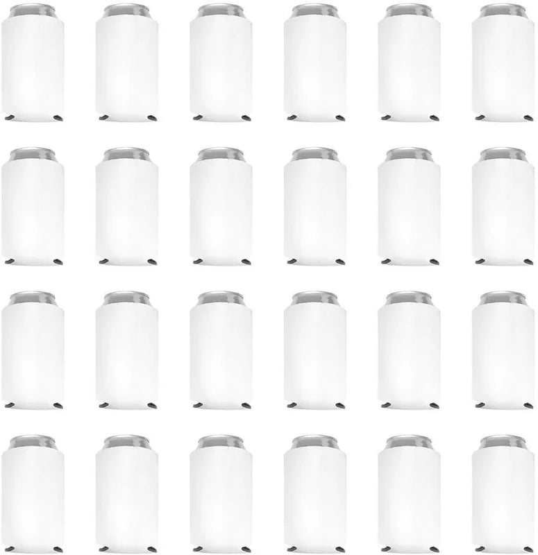 24-Pack Blank Collapsible Foam Can Cooler Sleeves – Party Favors & Beverage Holders