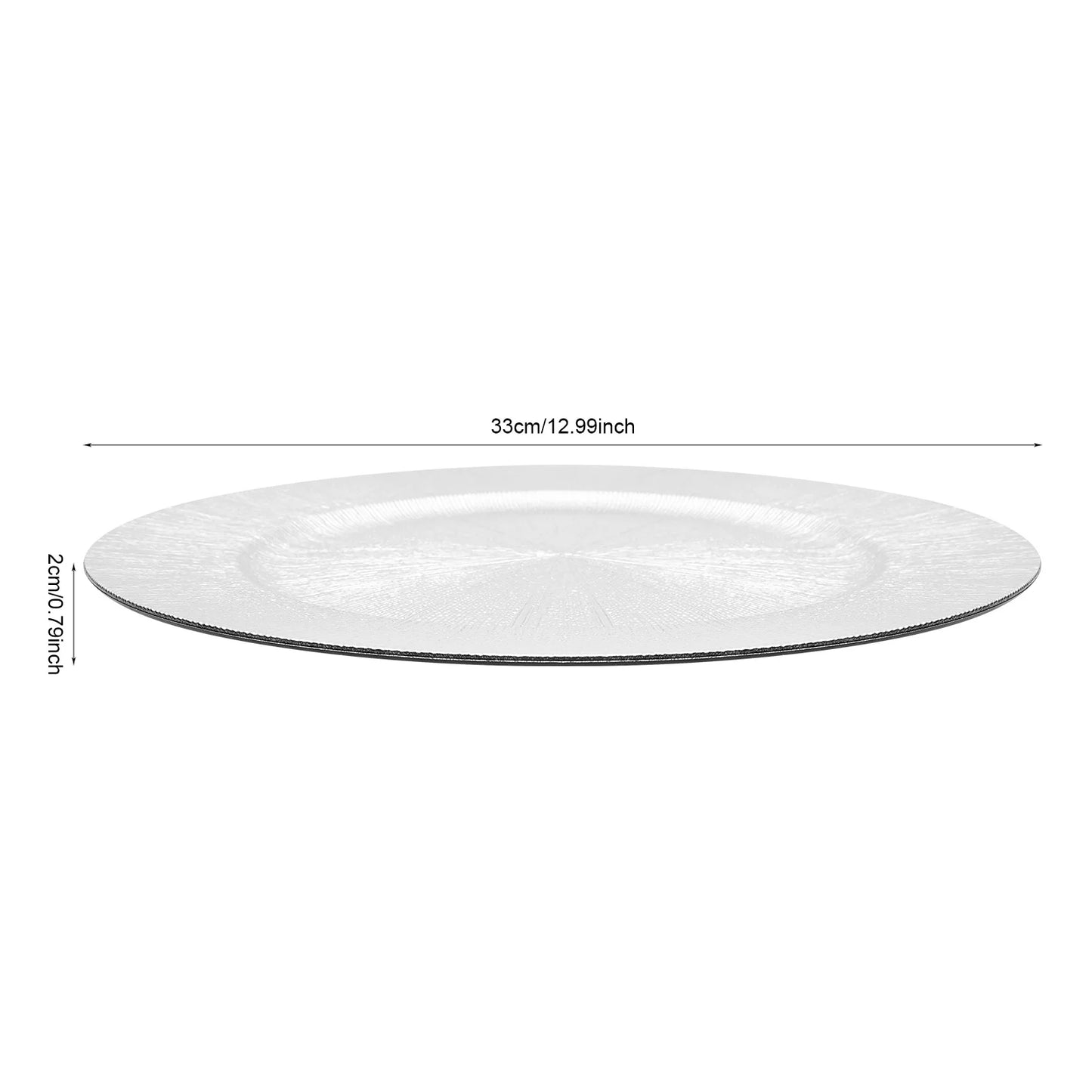 Silver Round Charger Plates – 13", 50 Piece Set