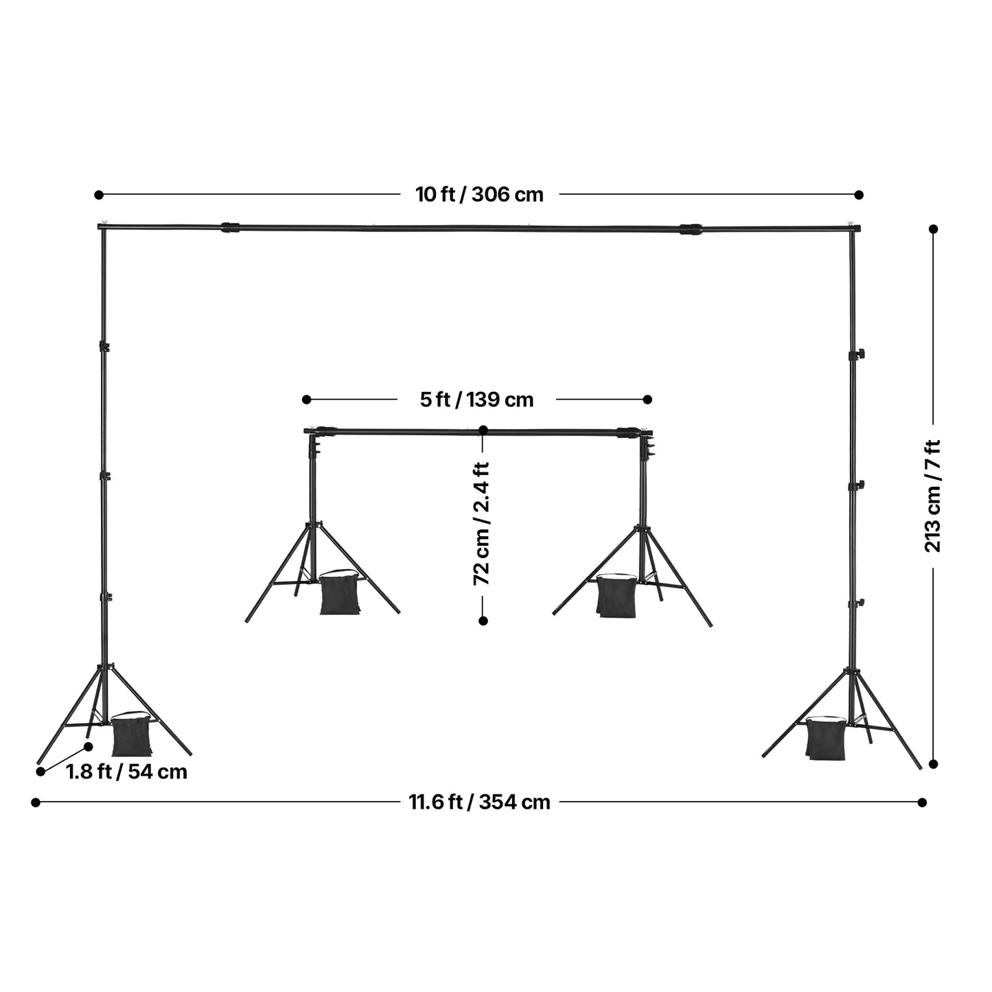 Adjustable 10 ft Backdrop & Projector Screen Stand – Heavy-Duty Event, Party & Photo Frame