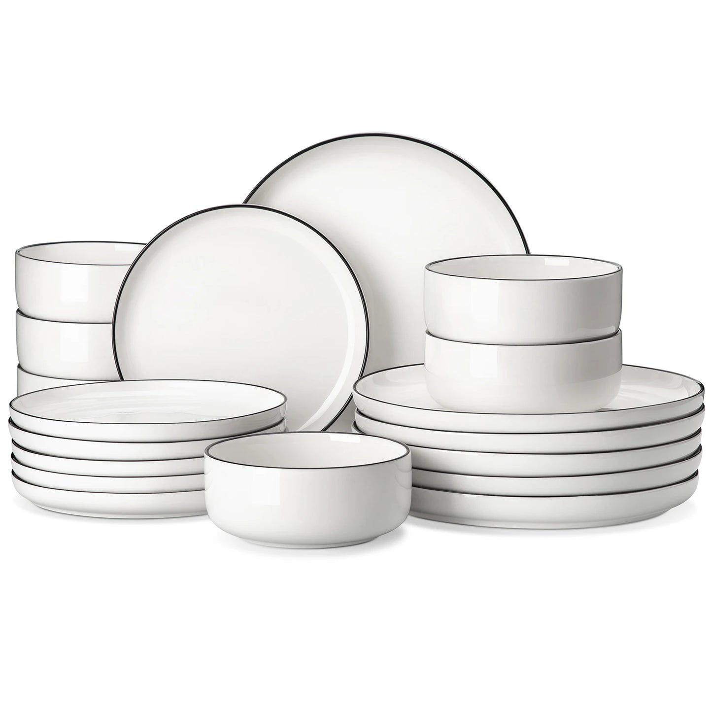 MALACASA Marbled & Classic Porcelain Dinnerware Set – 18 or 36 Piece, Service for 6 or 12