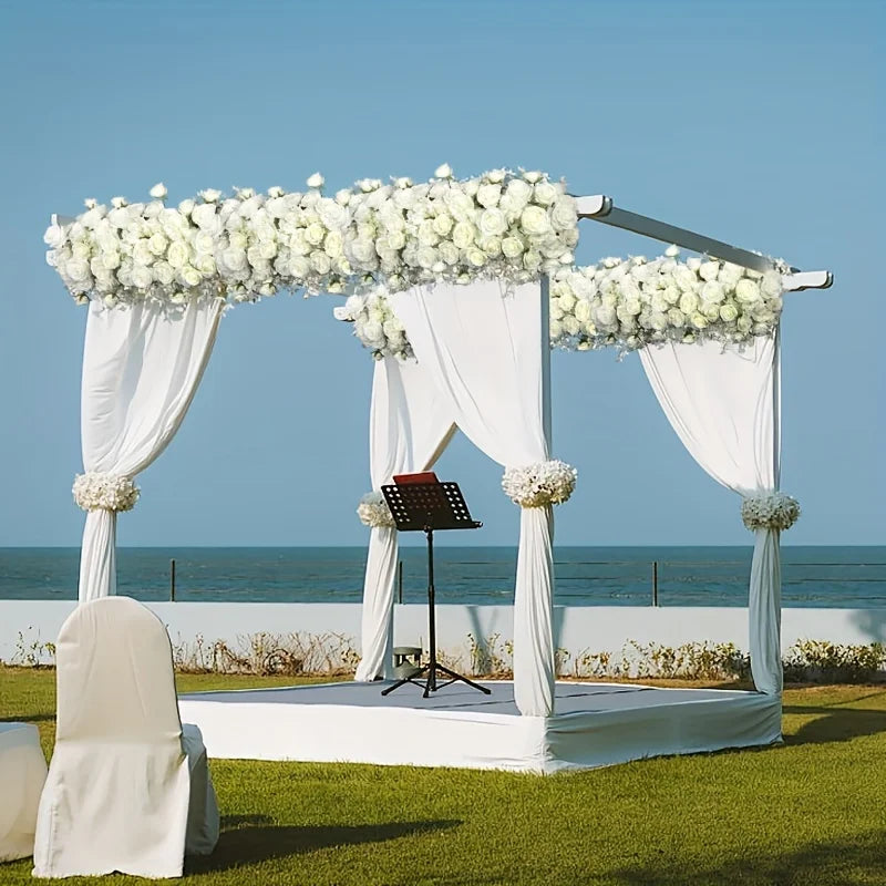 Rose & Hydrangea Artificial Flower Arrangement – 39" Long Floral Table & Event Décor
