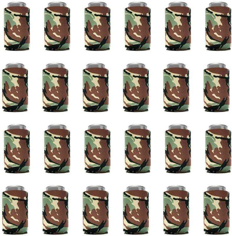 24-Pack Blank Collapsible Foam Can Cooler Sleeves – Party Favors & Beverage Holders