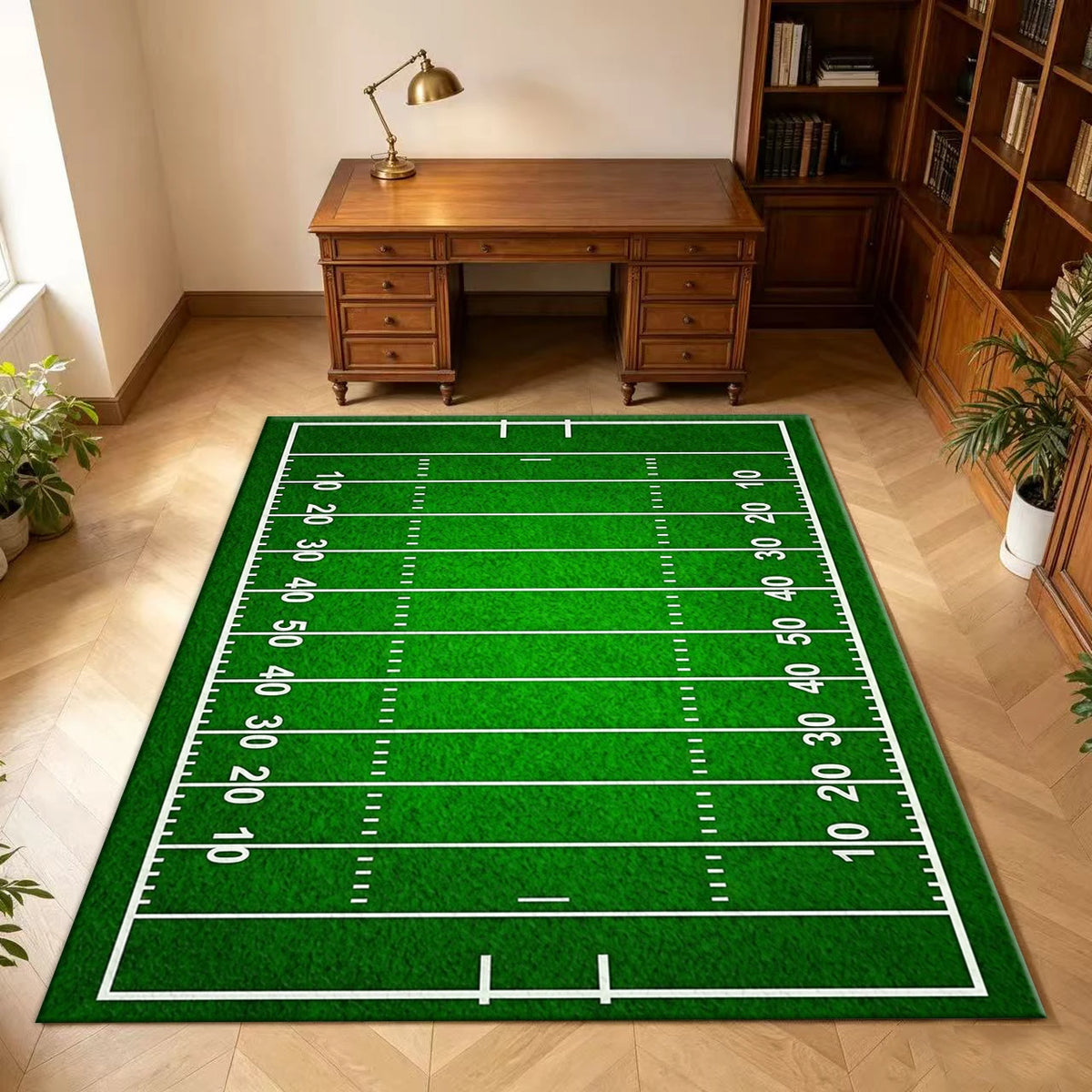 American Football Field Area Rug – Game Day & Sports-Themed Floor Mat
