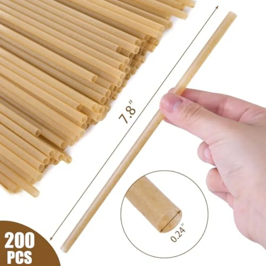 Natural Brown Sugarcane Drinking Straws – Disposable Straws for Cocktails, Coffee & Cold Drinks