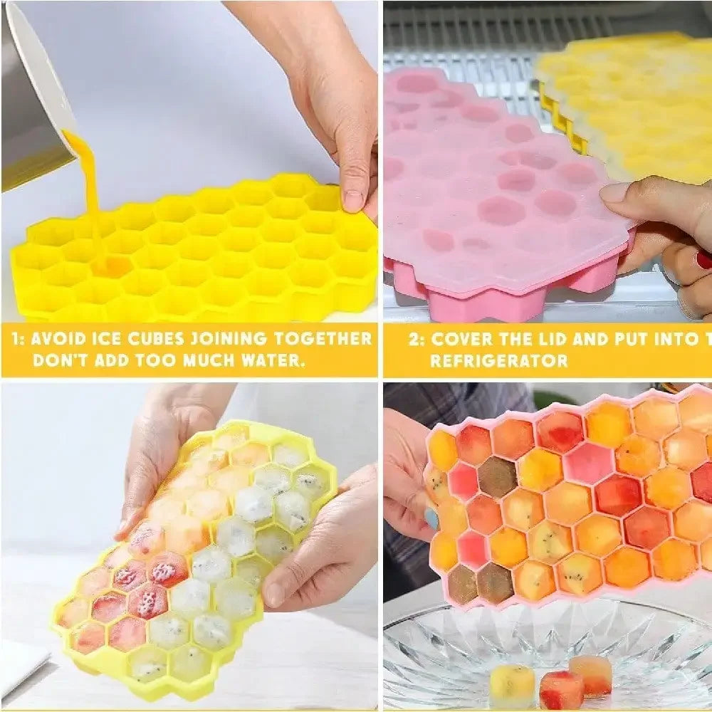 20-Cavity Honeycomb Silicone Ice Cube Tray