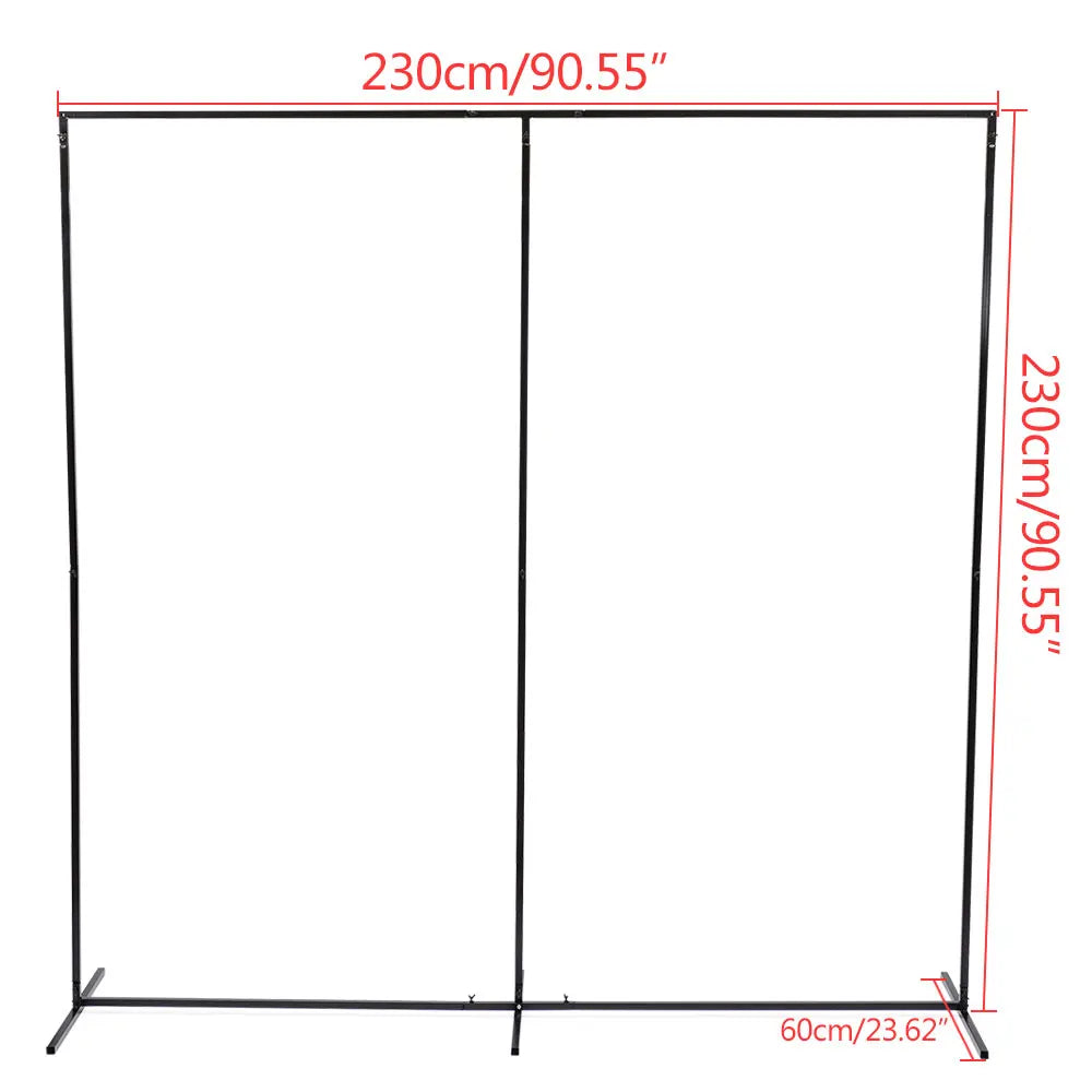 Heavy-Duty Rectangular Metal Backdrop Stand – 7.5 ft Black Event Frame for Balloons, Florals & Draping