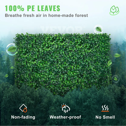 24-Piece Artificial Boxwood Wall Panels – 64–66 Sq. Ft. Greenery Backdrop & Hedge Décor