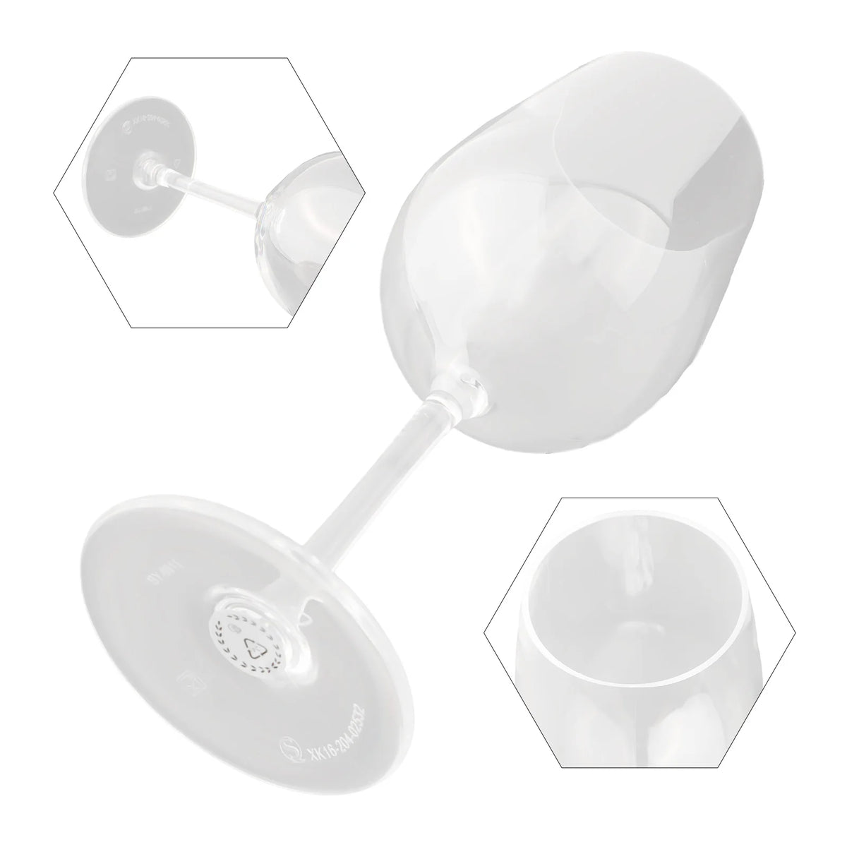 Clear Unbreakable Wine Cup – 18.5 oz (550mL) Reusable Plastic Stemware for Indoor & Outdoor Entertaining