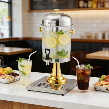 Commercial Stainless Steel Beverage Dispenser with Ice Core & Stand – 2.2 or 4.4 Gallon