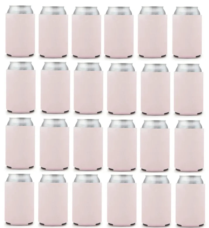 24-Pack Blank Collapsible Foam Can Cooler Sleeves – Party Favors & Beverage Holders