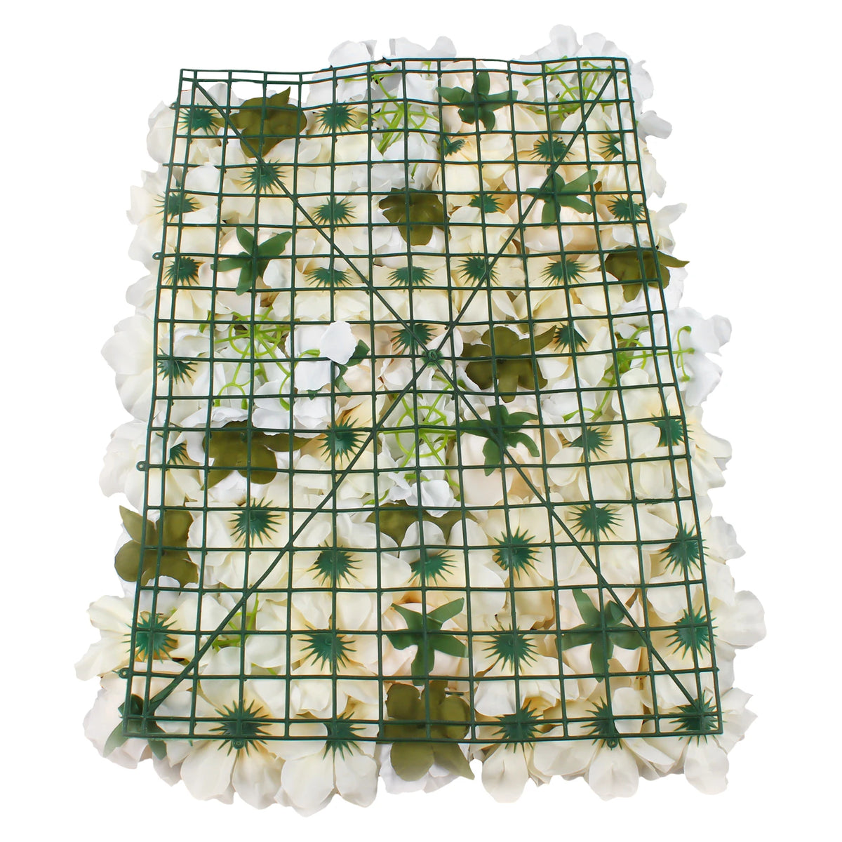 6-Piece Artificial Flower Wall Panel Set – Pale Yellow & White Hydrangea Rose Floral Backdrop