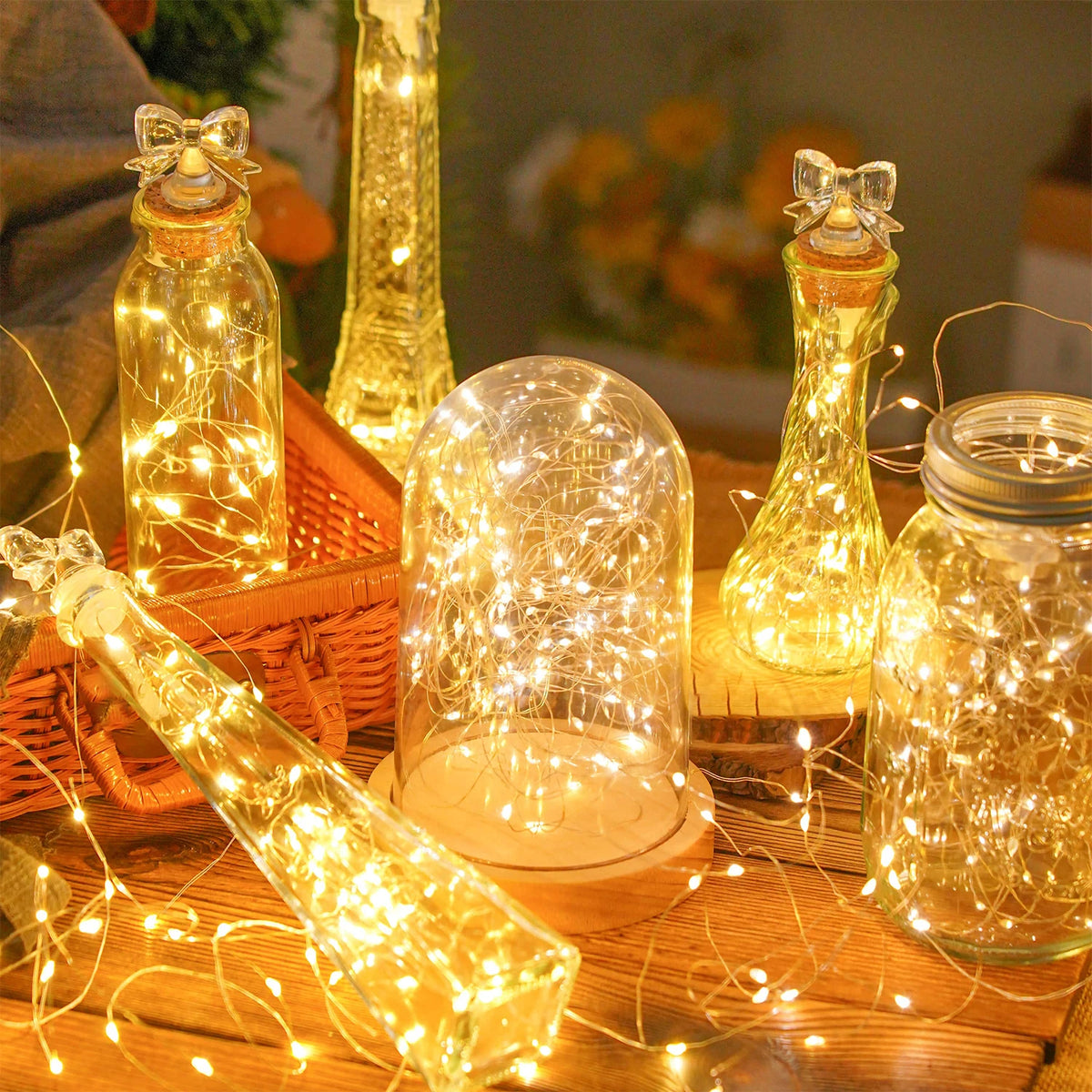 30-Pack Battery-Powered Fairy String Lights – 6.5 Ft, 20 LED Warm White or Yellow Mini Lights