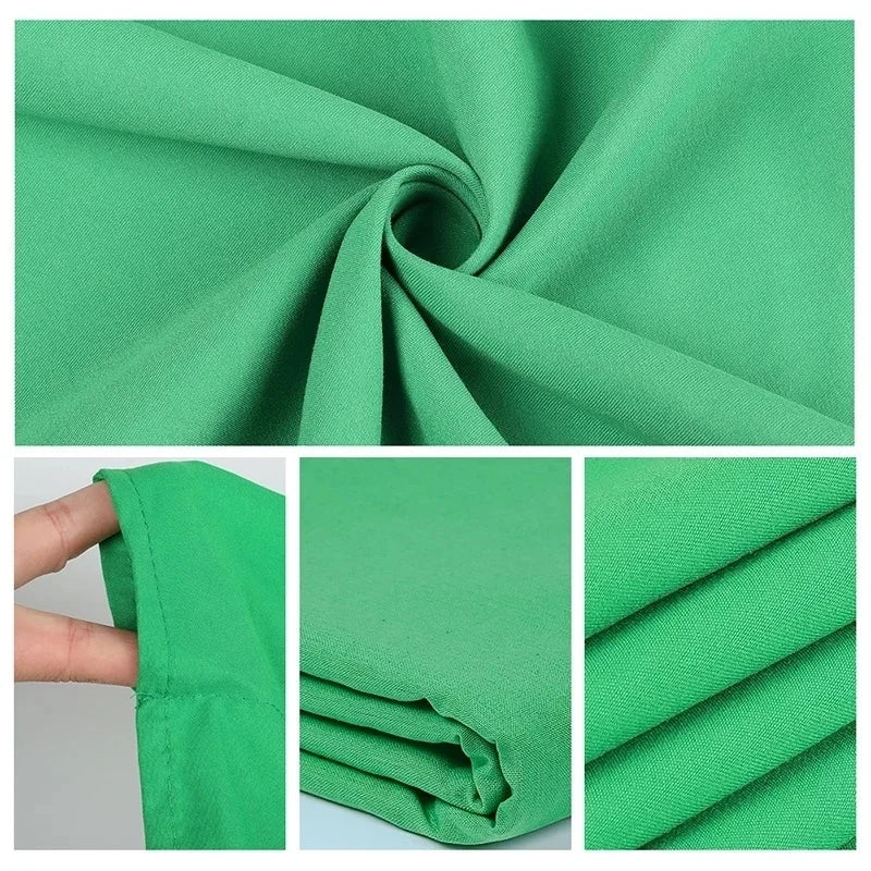 Seamless Polyester Photo & Event Backdrop Curtain – 6.5' × 10' or 10' × 13', White, Black or Green