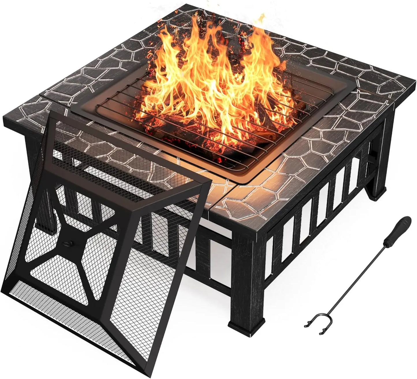 32" Square Wood-Burning Fire Pit