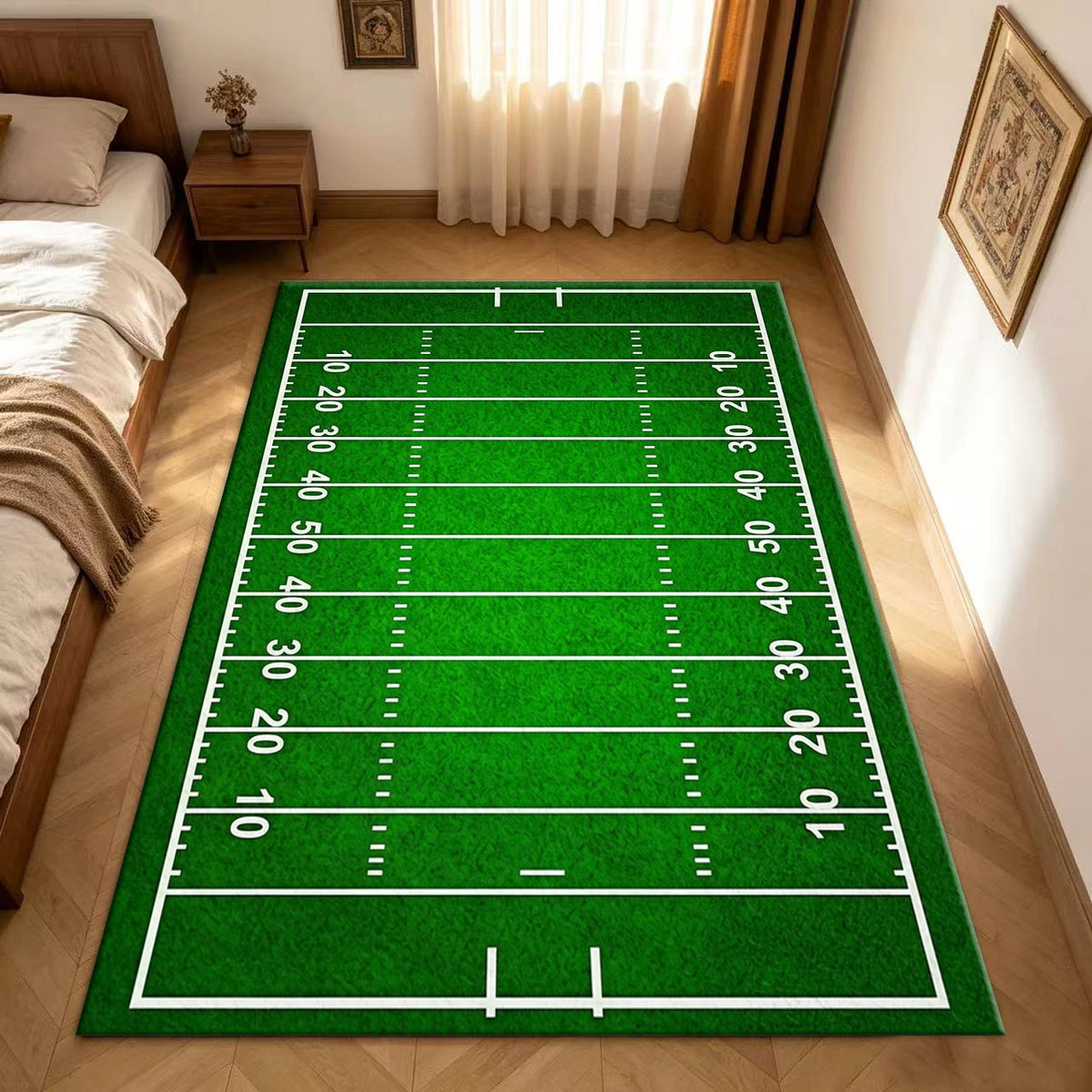 American Football Field Area Rug – Game Day & Sports-Themed Floor Mat