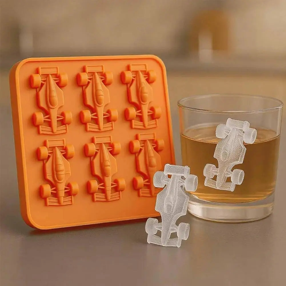 6-Cavity 3D Formula Race Car Silicone Ice Mold
