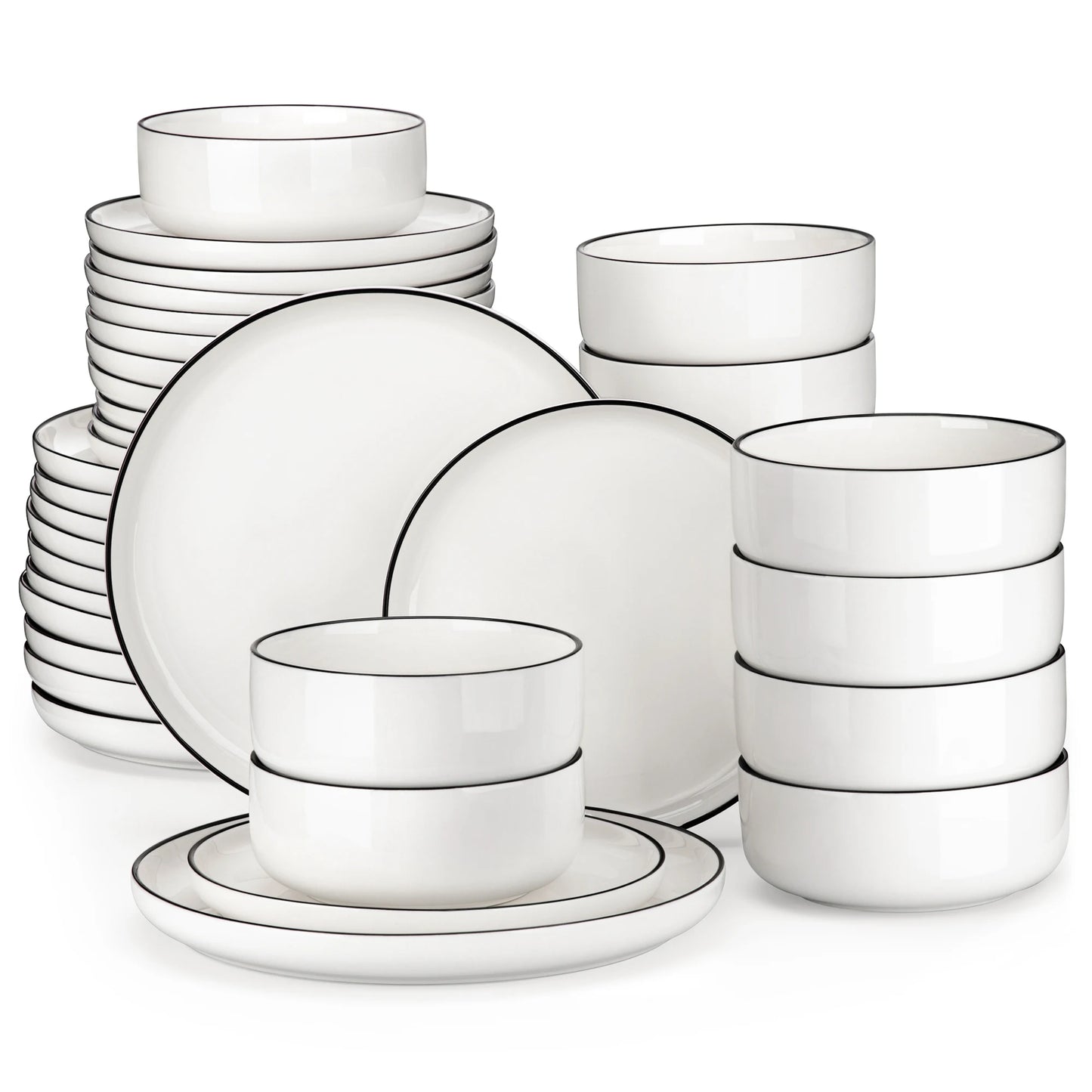 MALACASA Marbled & Classic Porcelain Dinnerware Set – 18 or 36 Piece, Service for 6 or 12