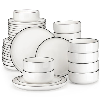 MALACASA Marbled & Classic Porcelain Dinnerware Set – 18 or 36 Piece, Service for 6 or 12