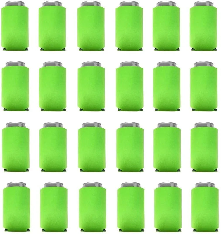 24-Pack Blank Collapsible Foam Can Cooler Sleeves – Party Favors & Beverage Holders