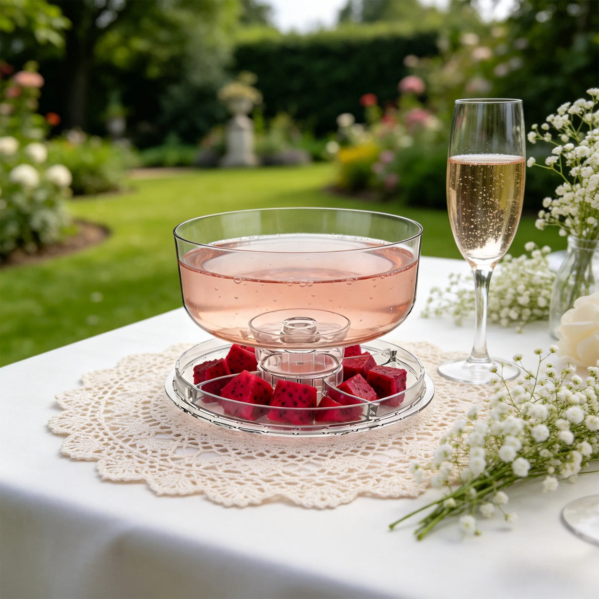 6-in-1 Clear Cake Stand with Dome – Multifunctional Dessert, Appetizer, Punch & Serving Platter