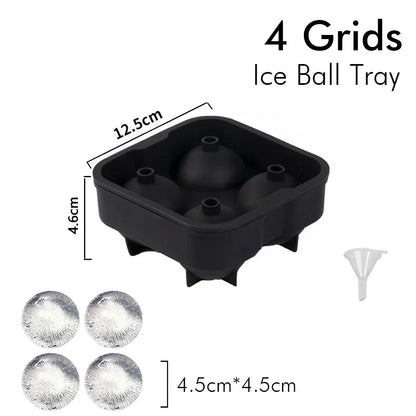 Large Silicone Ice Cube Molds – Sphere & Square Whiskey Ice Trays