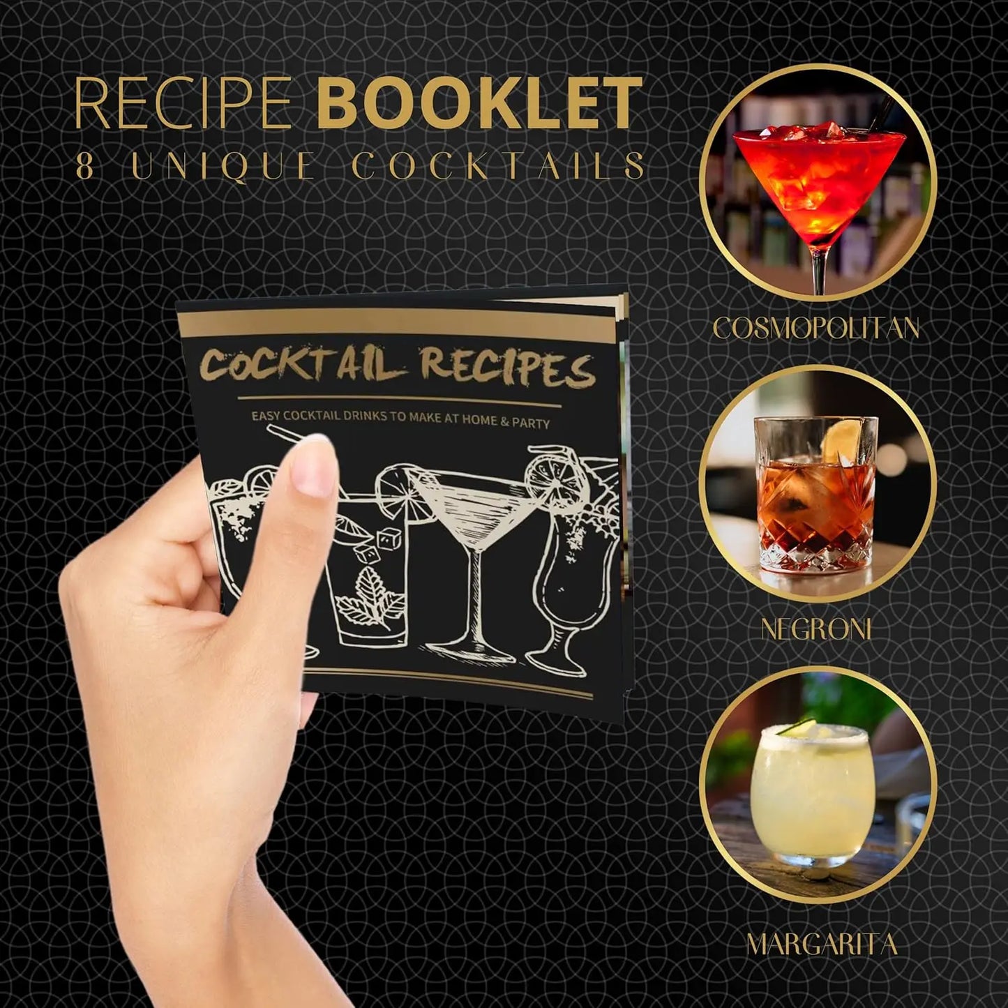 Mixology Bartender Kit – 24 Piece Gold Cocktail Shaker Set with Stand