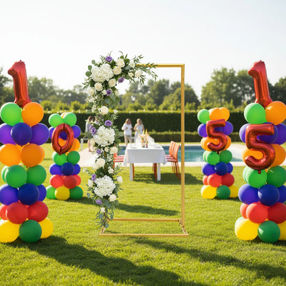 1 Meter Gold Metal Pedestal Arch Stand – Floral, Balloon & Event Display Frame