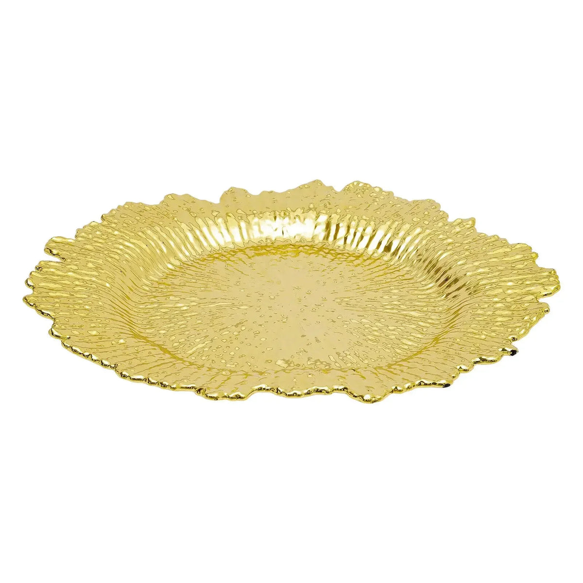Gold Textured Coral Reef Charger Plates – 13", 24 Piece Set