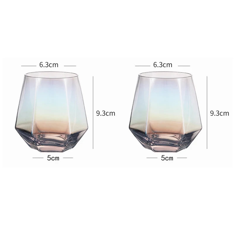 Hexagonal Whiskey & Cocktail Glass – 320ml | 1 or 2 Piece Set