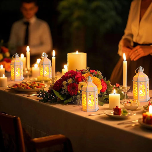 12-Piece LED Mini Lantern Set – 6" Retro Table & Party Lights