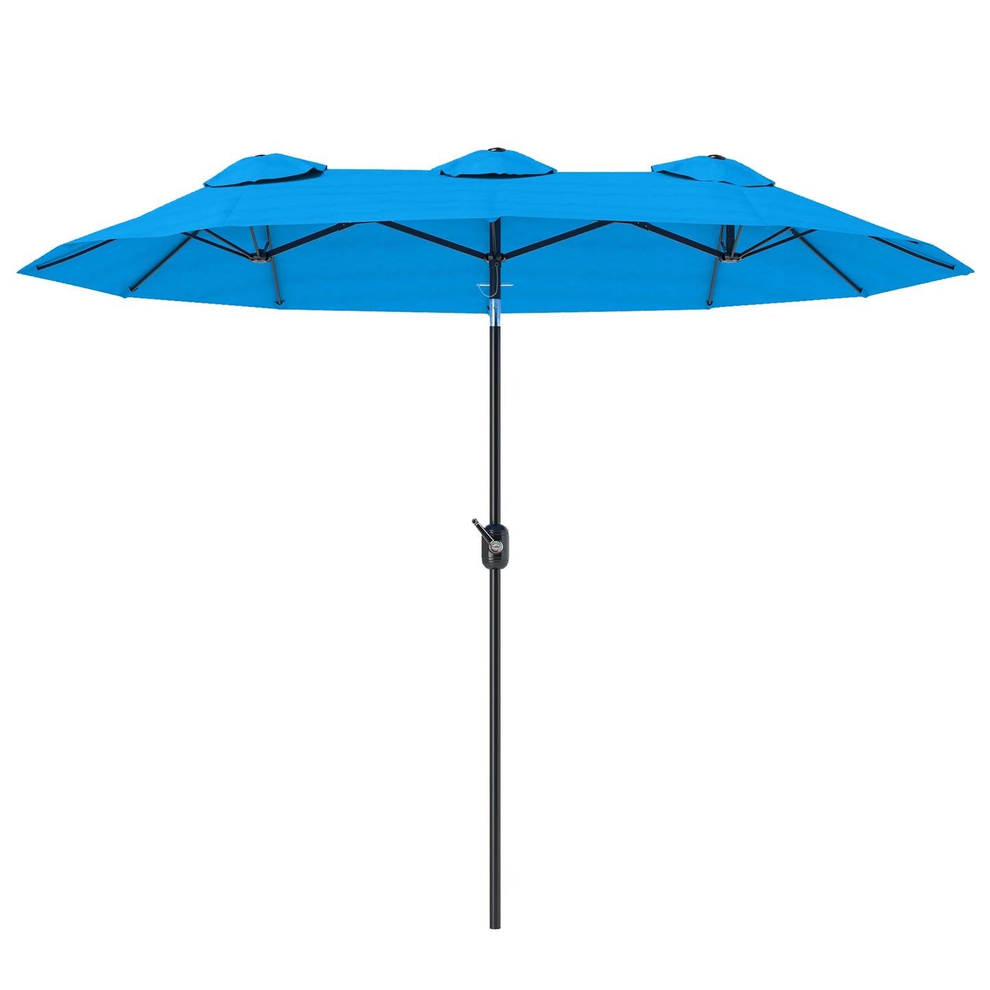 9.4FT Double-Sided Patio Umbrella with Tilt & Crank – Cyan Blue