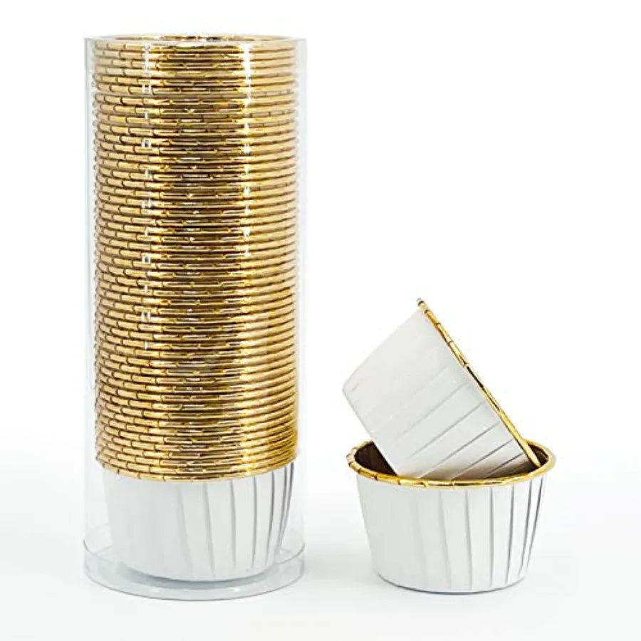 50-Pack 3.5 oz Disposable Aluminum Foil Baking Cups – Cupcake, Muffin & Mini Dessert Ramekins