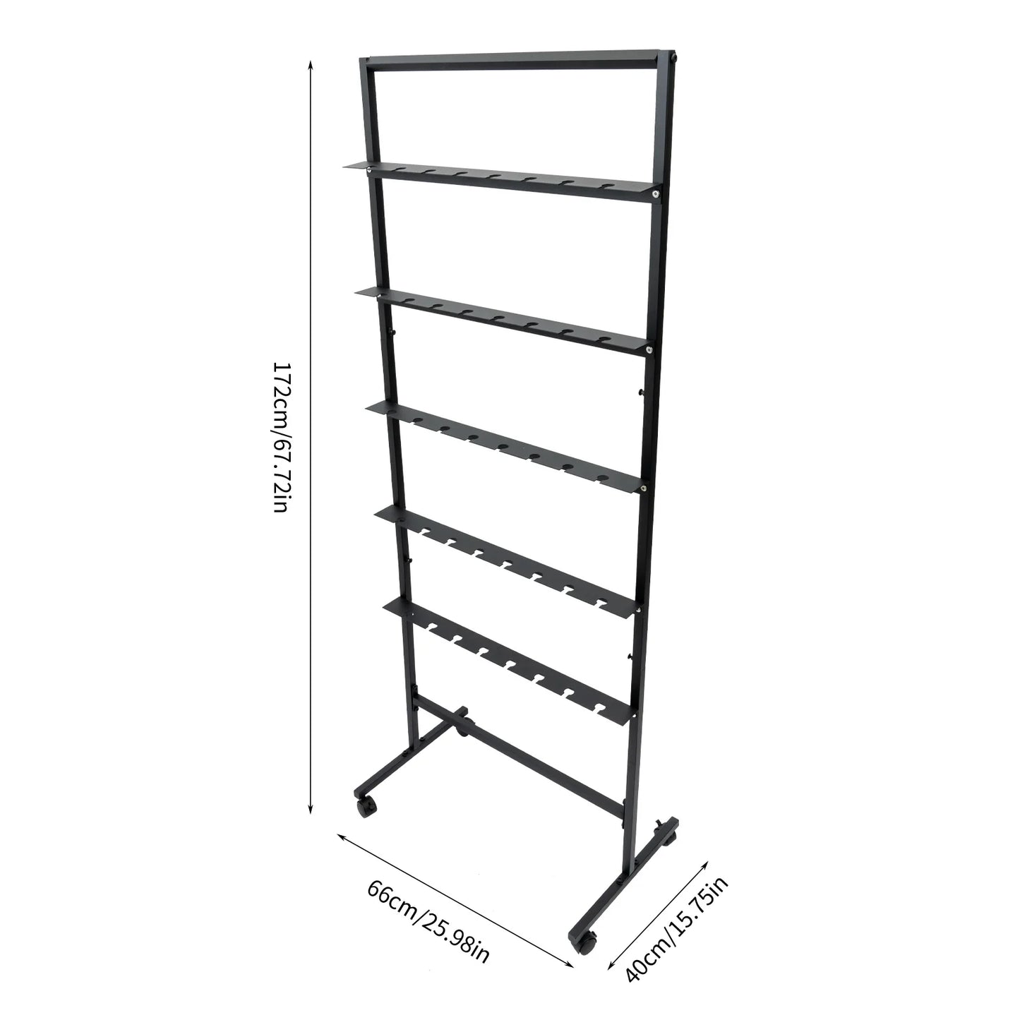 5-Tier Rolling Champagne & Stemware Display Stand – Holds 40 Glasses