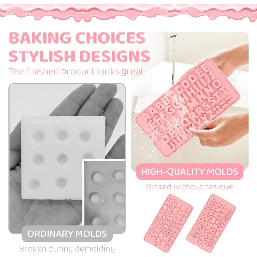 2-Piece Silicone Letter & Number Molds –  Molds for Chocolate, Candy & Cake Decorating