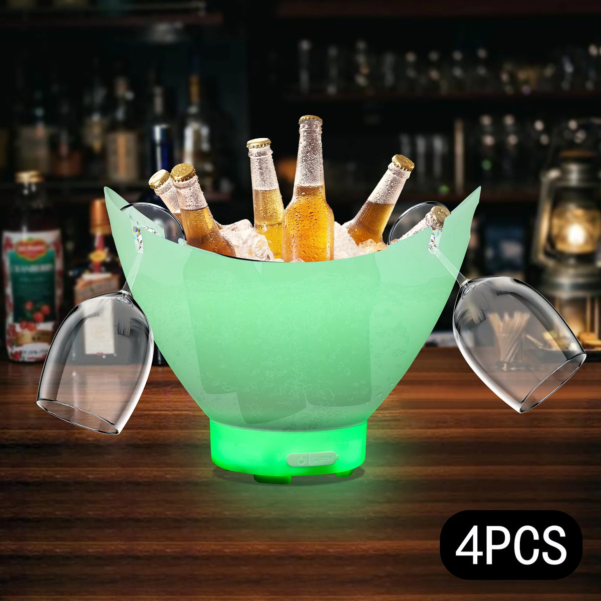 LED Bluetooth Ice Buckets with Speakers – 7L, 4-Pack